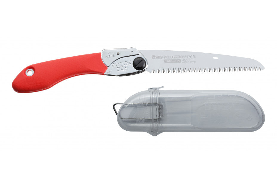 Silky Klappsäge Pocketboy 170mm rot/grob, 8 Zähne pro Zoll | sehr grobe Verzahnung | nasses und trockenes Holz | Pull Cut Technologie