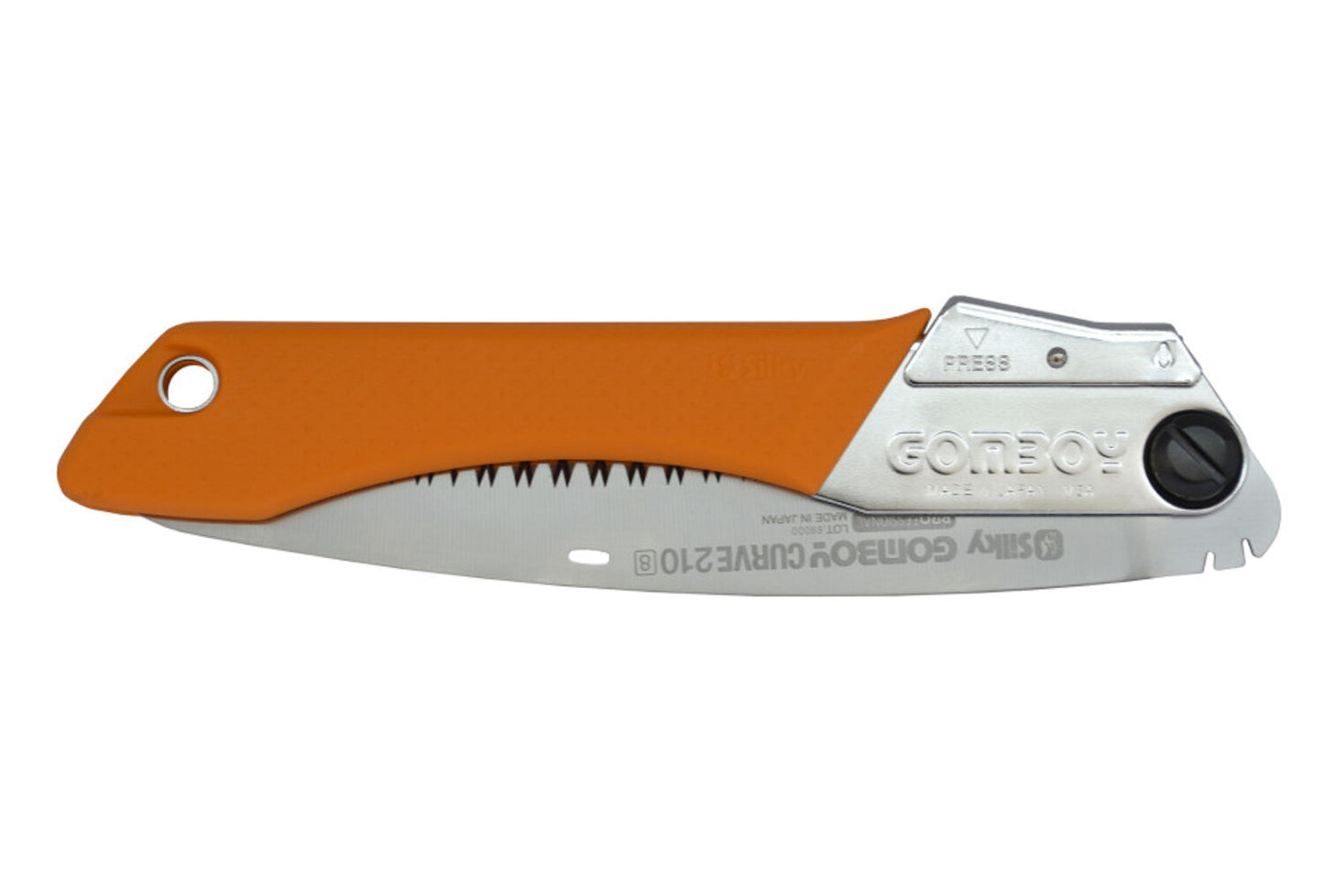 Silky Gomboy Curve 210 mm – Original japanische Klappsäge mit gebogener, verchromter Klinge & 8 ZpZ grober Zahnung – für frisches Holz, Garten, Bushcraft & Outdoor-Einsatz