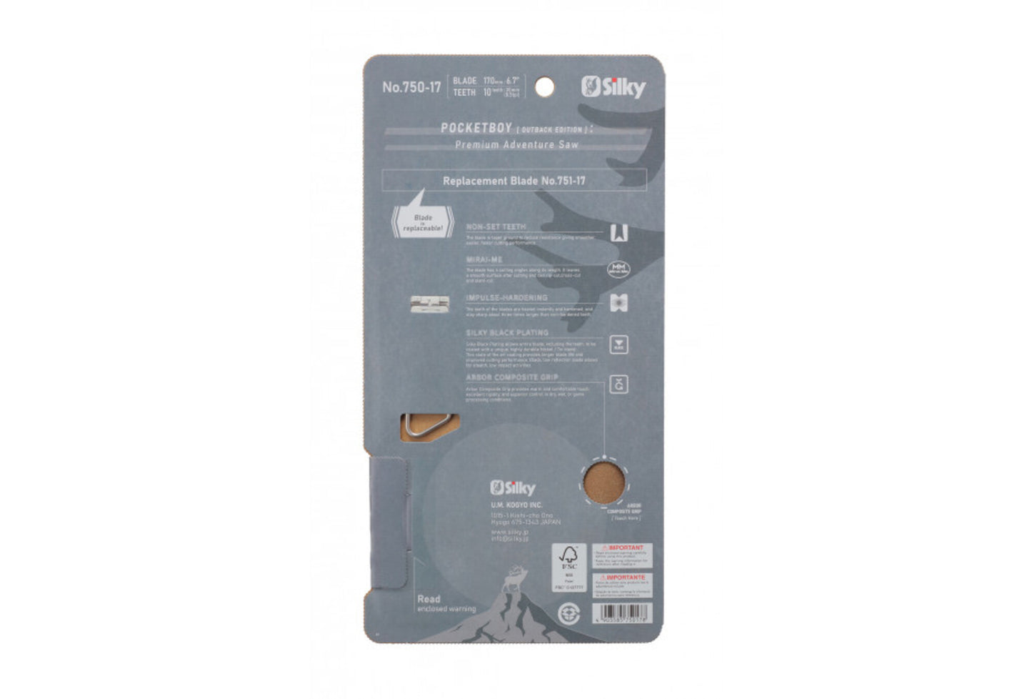 Silky Klappsäge Pocketboy Outback Edition 170 mm 10 ZpZ medium Premium-Abenteuersäge Bushcraft