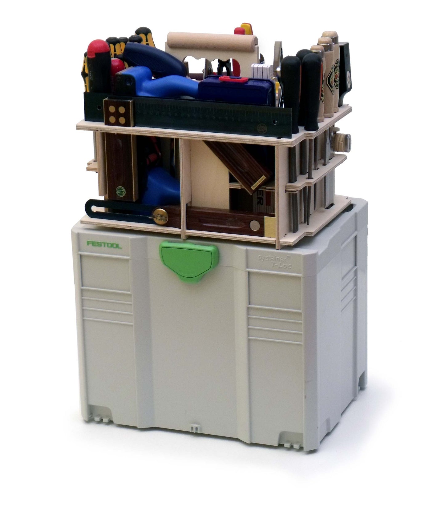 Spezial-Trägerset Schreiner & Tischler aus Buchen-Multiplex für T-Loc IV, V, M 337 & M 437 | Profi-Werkzeughalterung | passend für System Systainer Festool / Tanos Systainer³
