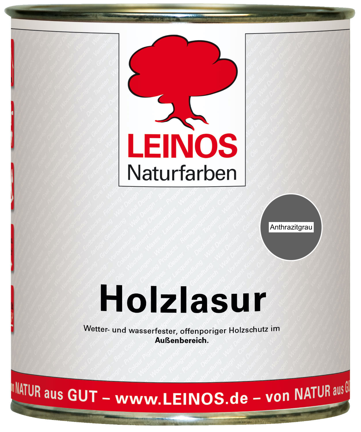 Wetterfeste Holzlasur für Außen 733 Anthrazitgrau 0,75 Liter – offenporiger Holzschutz mit Filmschutz gegen Pilzbefall – für Fenster, Türen, Zäune & Pergolen – wasserabweisend, lasierend