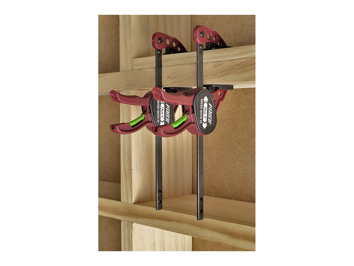 PIHER 2 Stück Micro Einhand-Zwingen 10 cm mit drehbarem Spannkopf und einer Spannkraft von max. 25 kg