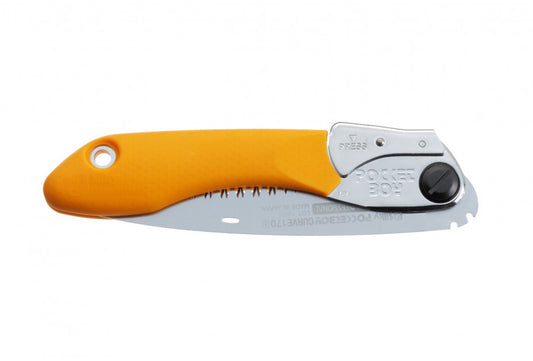 SILKY PocketBoy Curve 170 mm Professional Klappsäge | gebogenes Blatt, grob | Pull-Cut 15–20% schneller als gerade | impulsgehärtete Zähne | Gürtelholster Hartplastik