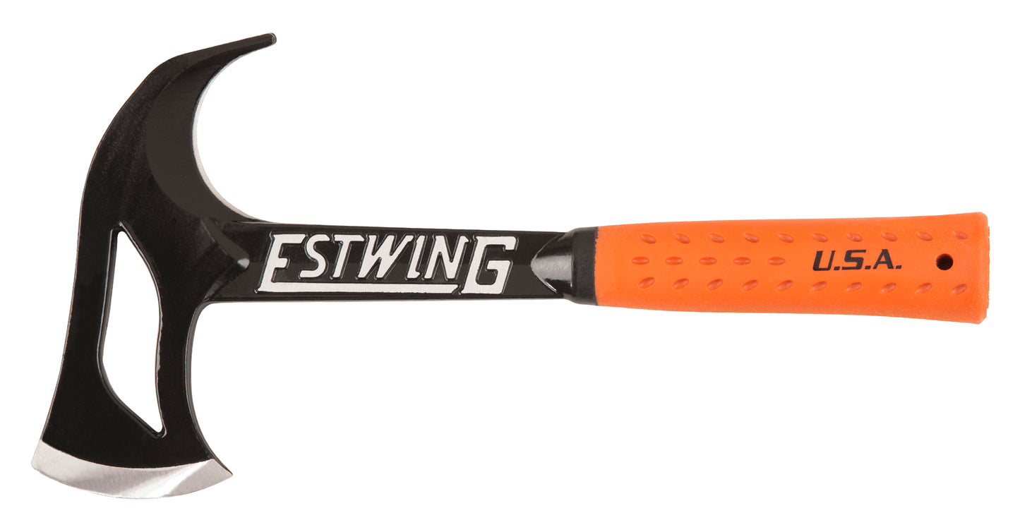 ESTWING Outdoor Jägerbeil mit Vinylgriff, 75mm 700g | Schutzhülle | Jägeraxt | Hunters Axe | Ausnehmen von Großwild | Orange Shock Reduction Grip® für einen sicheren und komfortablen Halt