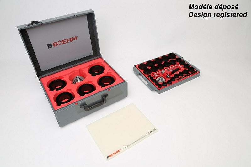 BOEHM JLB2100PACC Locheisensatz Ø 2-100mm inkl. Dichtungsringschneider, Schlagunterlage