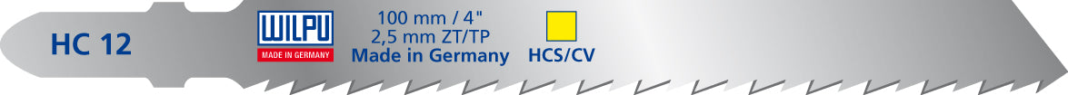WILPU Stichsägeblatt HC 12 mit Einnockenschaft- / T-Schaft, 5 Stück