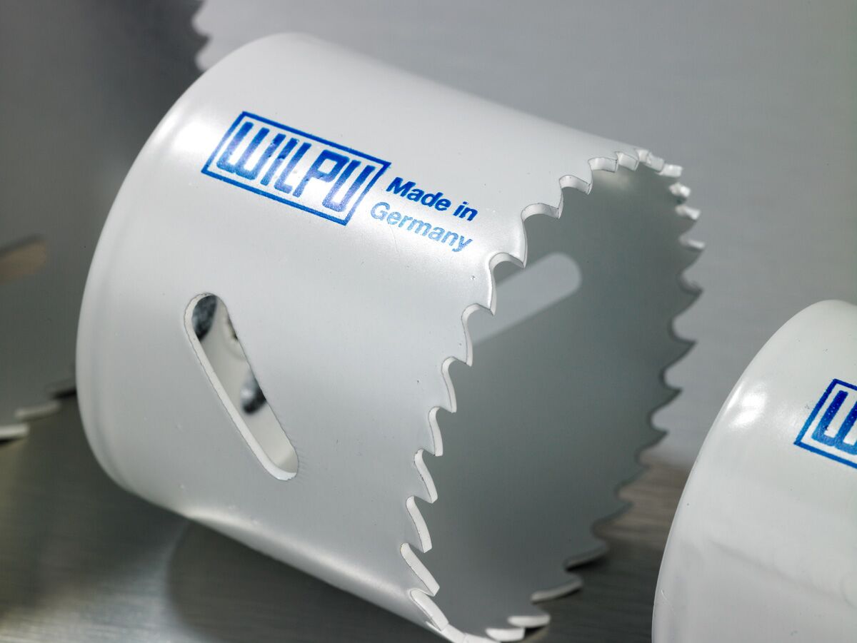 WILPU Bi-Metall Lochsäge 54mm, 38mm Nutzlänge, 4/6 ZpZ, niverseller Einsatz in Stahl- und Grauguss, rostfreiem Stahl, Buntmetall, PVC, Acrylglas, Holz, Gipskarton, Kunststoff