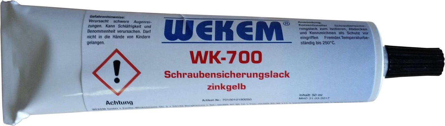 WEKEM WK 700 Schraubensicherungslack, gelb, 50ml