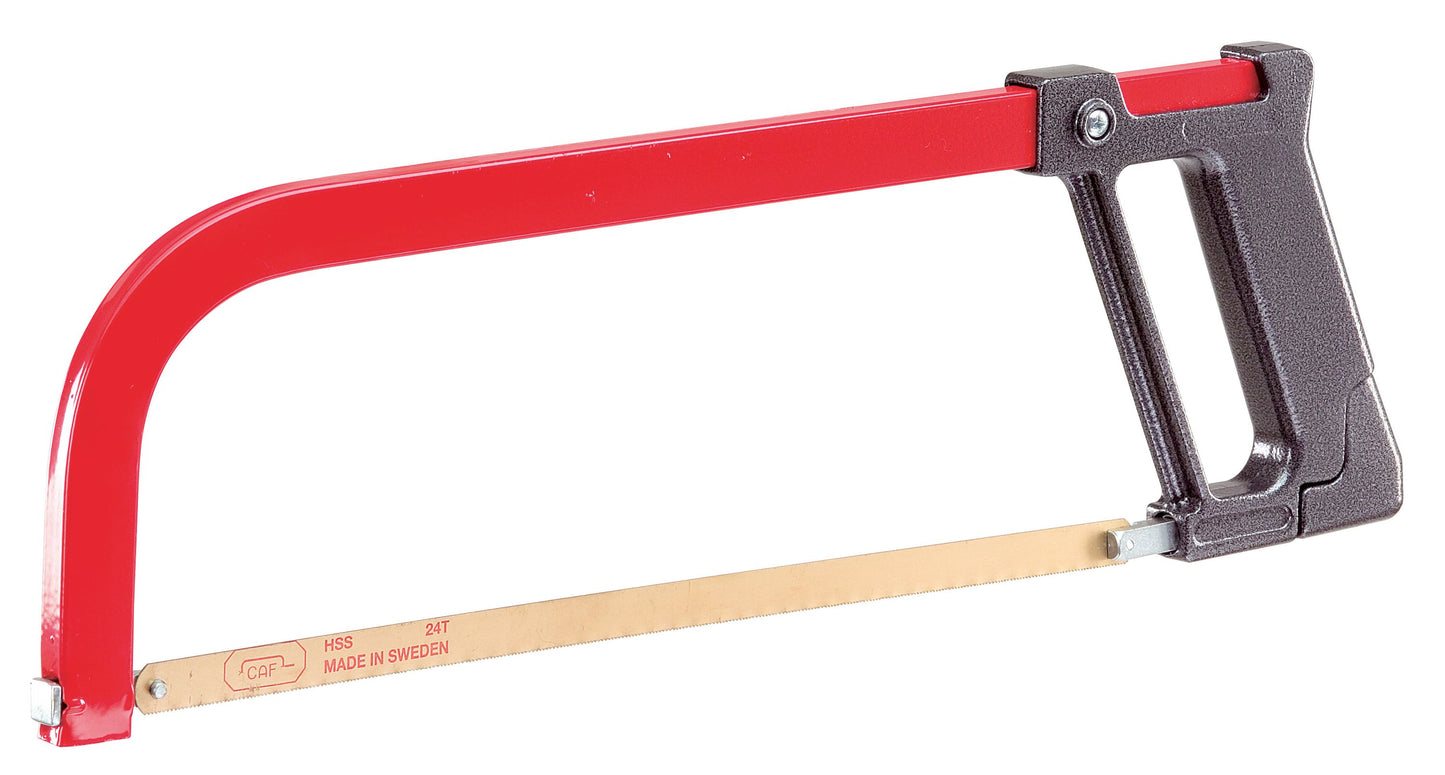 Metallsägebogen mit Pistolengriff, mit Blatt, Griff aus lackiertem Leichtmetalldruckguss, mit Sägeblattreserve, Gesamtlänge 425 mm