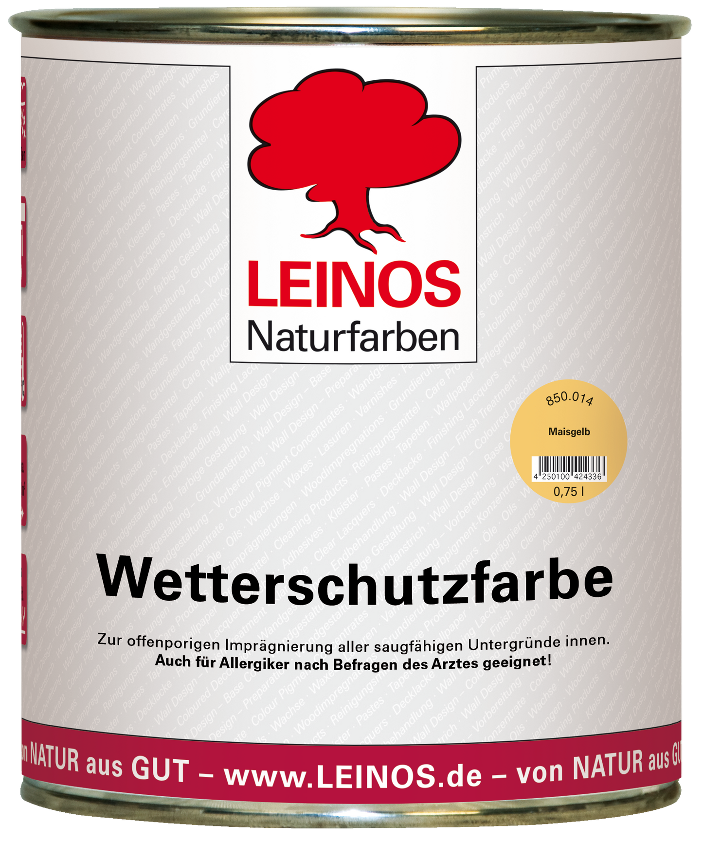 LEINOS Wetterschutzfarbe 750 ml | Maisgelb Holzlasur für Holzfassaden Fenster Gartenhäuser| wetterbeständige Deckfarbe für effektive Versiegelung und langanhaltenden Schutz auf Ölbasis im Außenbereich