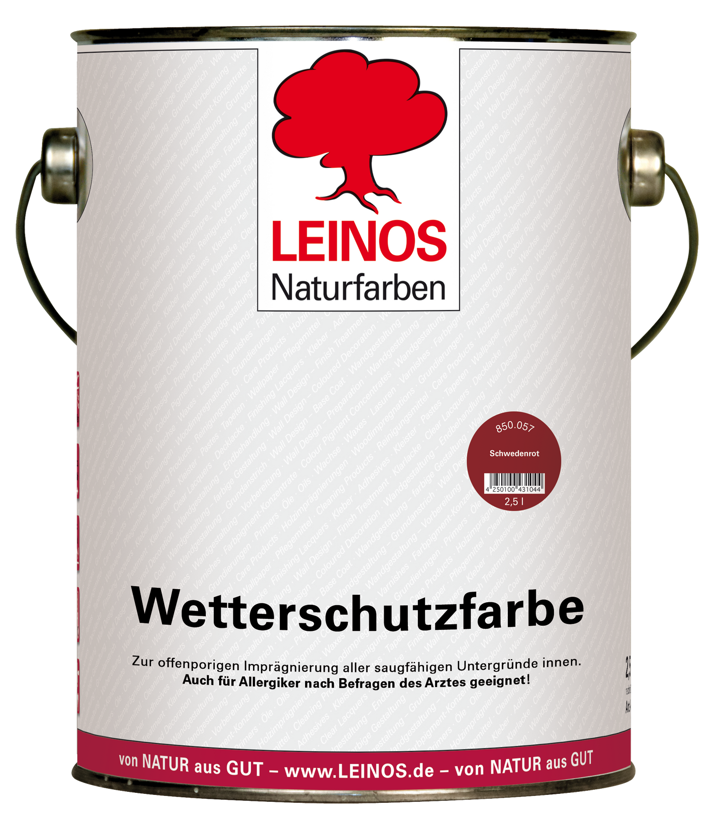 LEINOS Wetterschutzfarbe 2,5 l | Schwedenrot Holzlasur für Holzfassaden Fenster Gartenhäuser| wetterbeständige Deckfarbe für effektive Versiegelung und langanhaltenden Schutz auf Ölbasis im Außenbereich