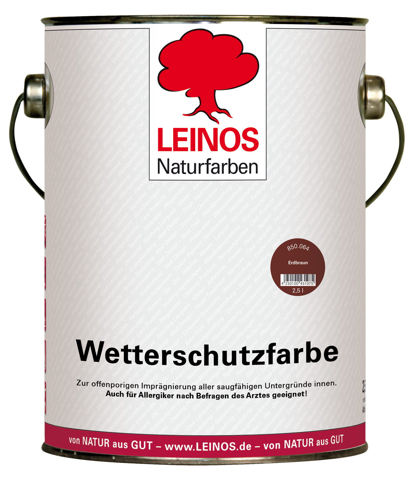 LEINOS Wetterschutzfarbe 2,5 l | Erdbraun Holzlasur für Holzfassaden Fenster Gartenhäuser| wetterbeständige Deckfarbe für effektive Versiegelung und langanhaltenden Schutz auf Ölbasis im Außenbereich