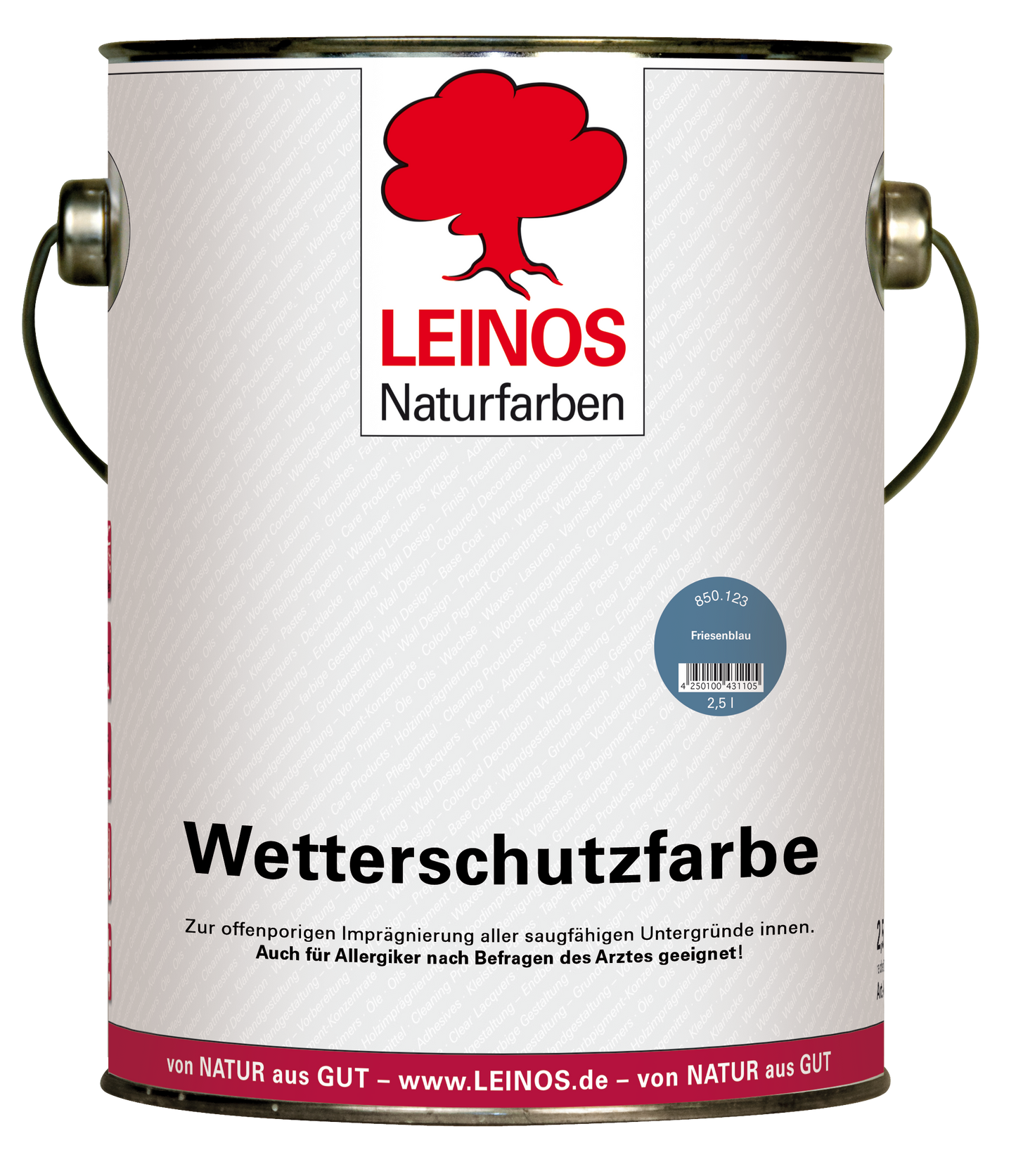 LEINOS Wetterschutzfarbe 2,5 l | Friesenblau Holzlasur für Holzfassaden Fenster Gartenhäuser| wetterbeständige Deckfarbe für effektive Versiegelung und langanhaltenden Schutz auf Ölbasis im Außenbereich