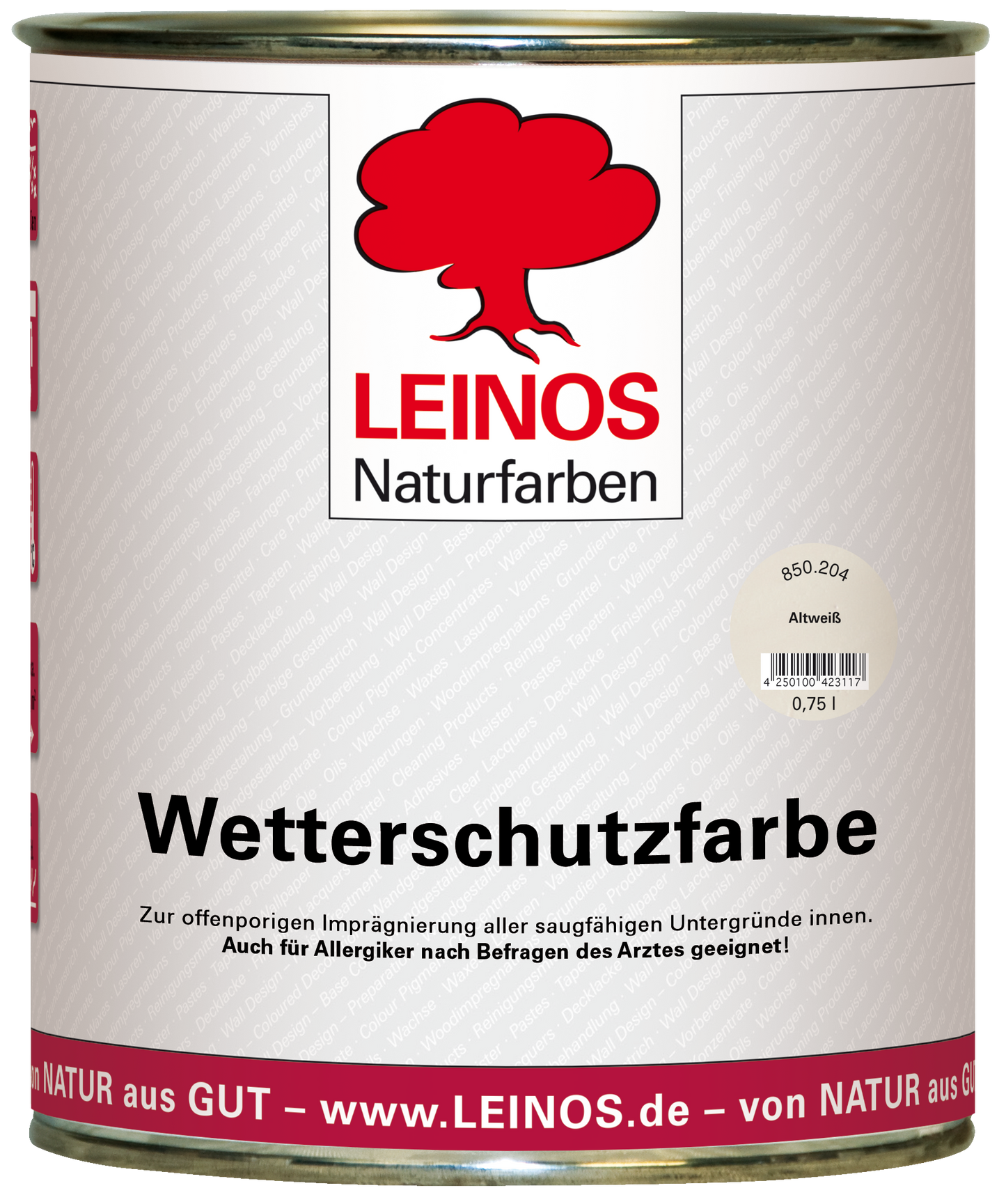 LEINOS Wetterschutzfarbe 750 ml | Altweiß Holzlasur für Holzfassaden Fenster Gartenhäuser| wetterbeständige Deckfarbe für effektive Versiegelung und langanhaltenden Schutz auf Ölbasis im Außenbereich