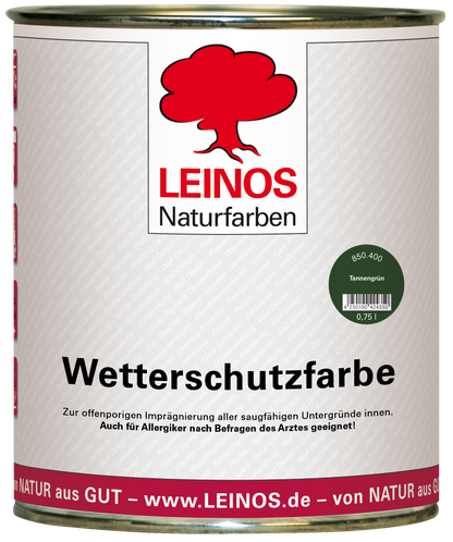 LEINOS Wetterschutzfarbe 750 ml | Tannengrün Holzlasur für Holzfassaden Fenster Gartenhäuser| wetterbeständige Deckfarbe für effektive Versiegelung und langanhaltenden Schutz auf Ölbasis im Außenbereich