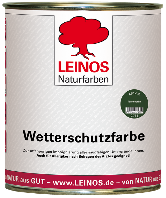 LEINOS Wetterschutzfarbe 750 ml | Tannengrün Holzlasur für Holzfassaden Fenster Gartenhäuser| wetterbeständige Deckfarbe für effektive Versiegelung und langanhaltenden Schutz auf Ölbasis im Außenbereich