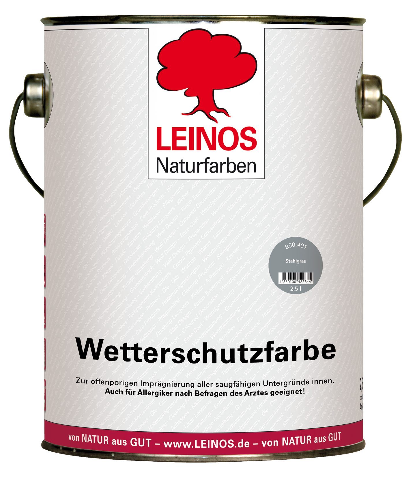 LEINOS Wetterschutzfarbe 2,5 l | Stahlgrau Holzlasur für Holzfassaden Fenster Gartenhäuser| wetterbeständige Deckfarbe für effektive Versiegelung und langanhaltenden Schutz auf Ölbasis im Außenbereich