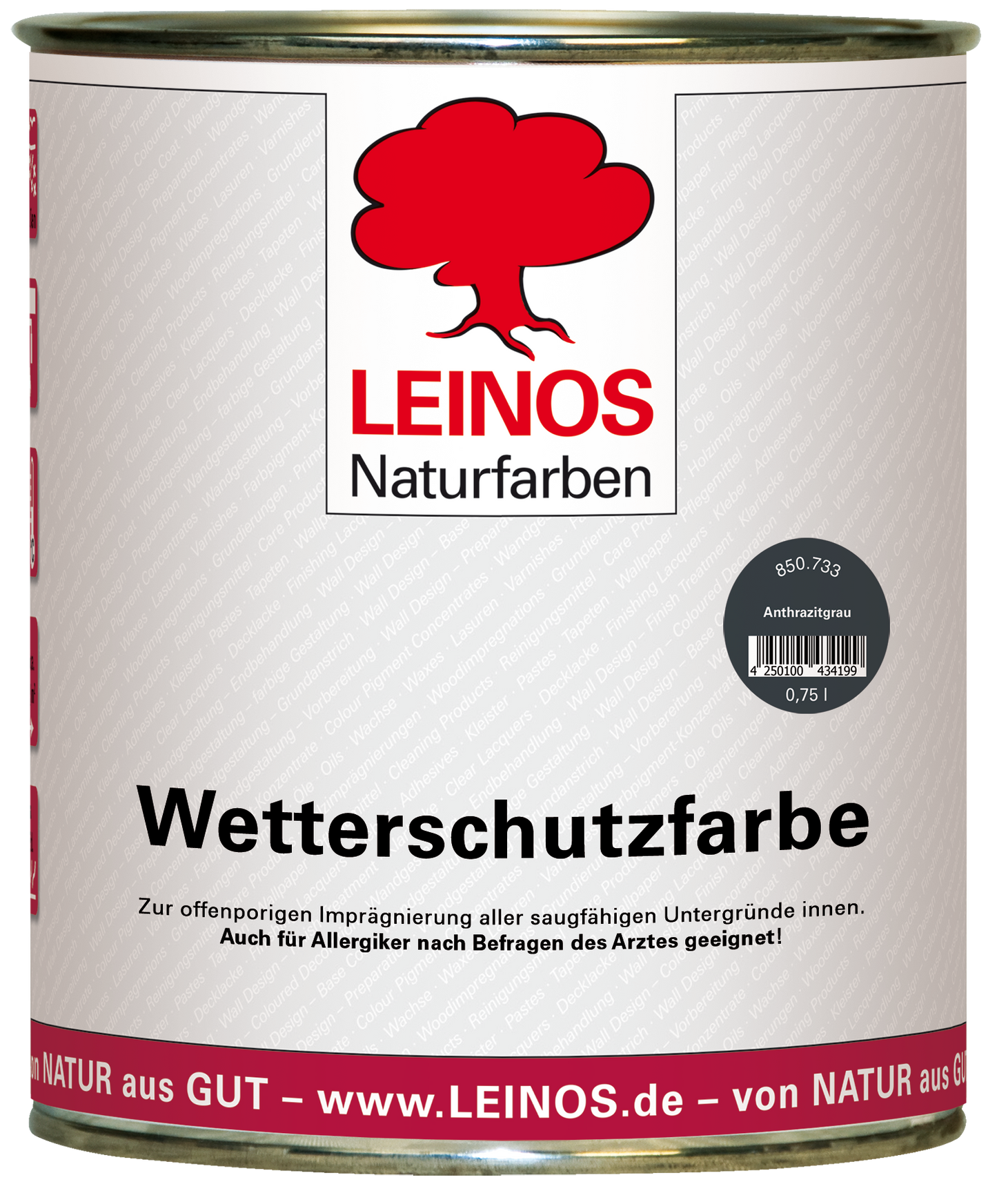 LEINOS Wetterschutzfarbe 750 ml | Anthrazitgrau Holzlasur für Holzfassaden Fenster Gartenhäuser| wetterbeständige Deckfarbe für effektive Versiegelung und langanhaltenden Schutz auf Ölbasis im Außenbereich