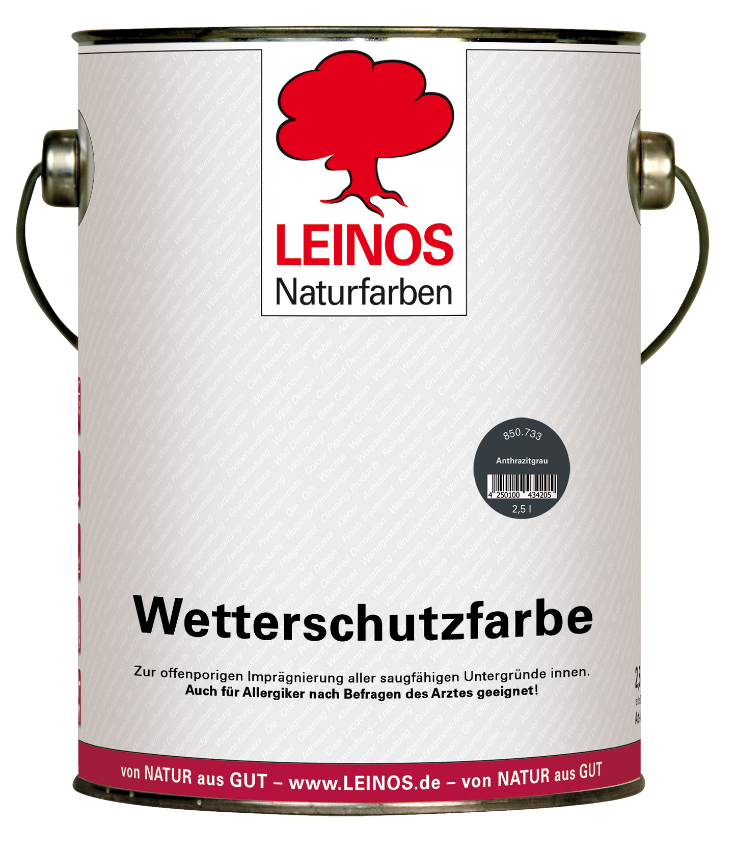 LEINOS Wetterschutzfarbe 2,5 l | Anthrazitgrau Holzlasur für Holzfassaden Fenster Gartenhäuser| wetterbeständige Deckfarbe für effektive Versiegelung und langanhaltenden Schutz auf Ölbasis im Außenbereich