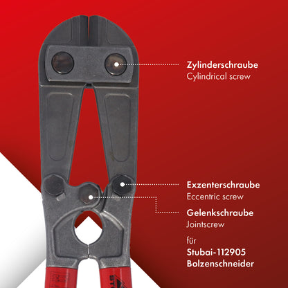 Ersatzkopf für STUBAI Bolzenschneider 920 mm | für die Metallbearbeitung, zum Schneiden von Baustahl, Bolzen, Drahtstiften, Stahlstangen