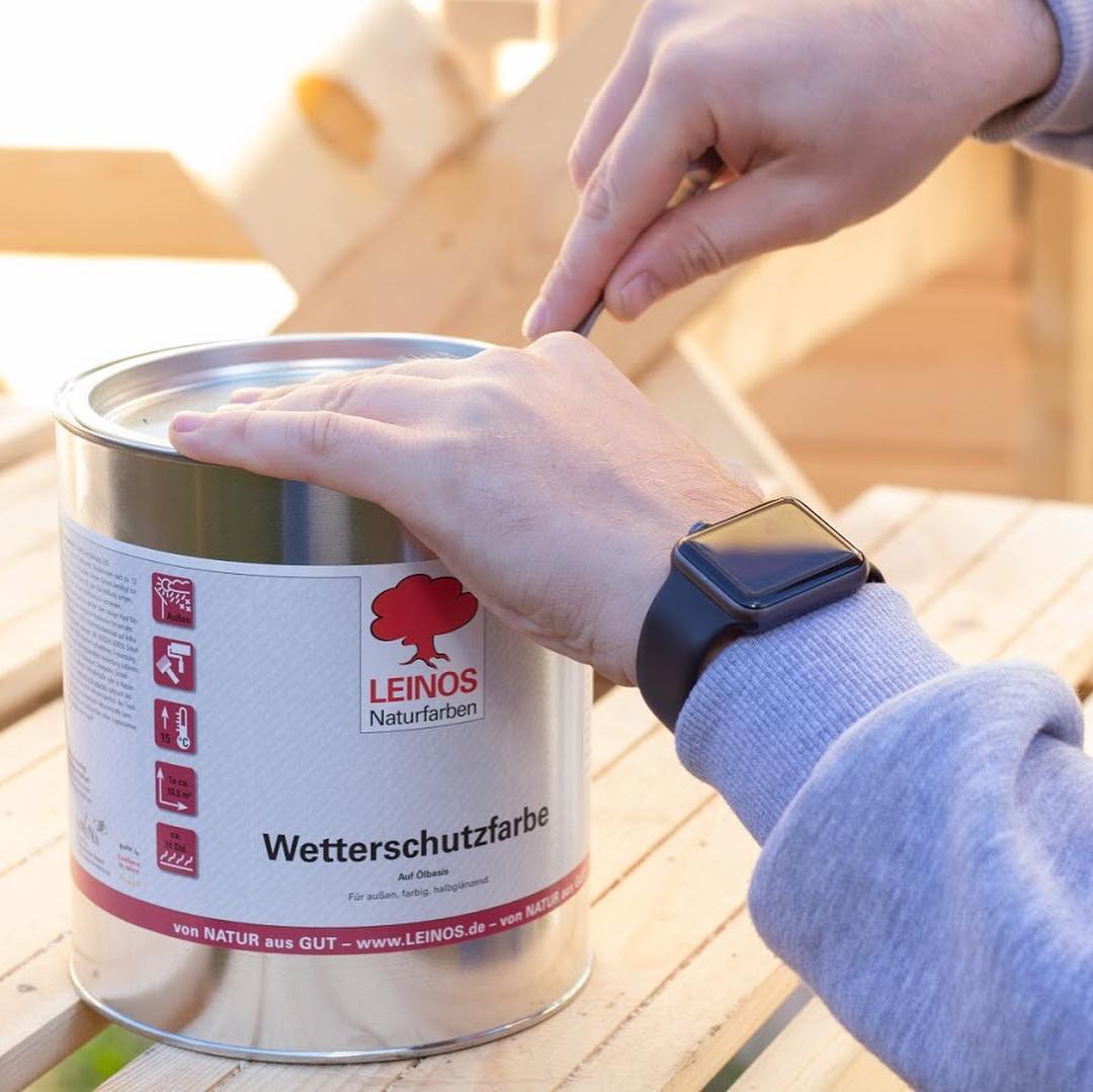 LEINOS Wetterschutzfarbe 750 ml | Rebschwarz Holzlasur für Holzfassaden Fenster Gartenhäuser| wetterbeständige Deckfarbe für effektive Versiegelung und langanhaltenden Schutz auf Ölbasis im Außenbereich