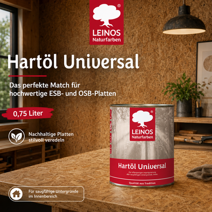 LEINOS 259 Hartöl Universal 0,75 l |Für alle Hölzer im Innenbereich, insbesondere Fußböden, aber auch für Kork | Leicht zu verarbeitende, universelle Grundierung und Endbeschichtung