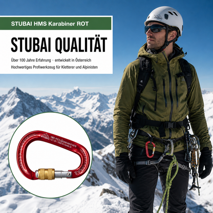 STUBAI HMS Karabiner Pico rot – Easylock, 80 g