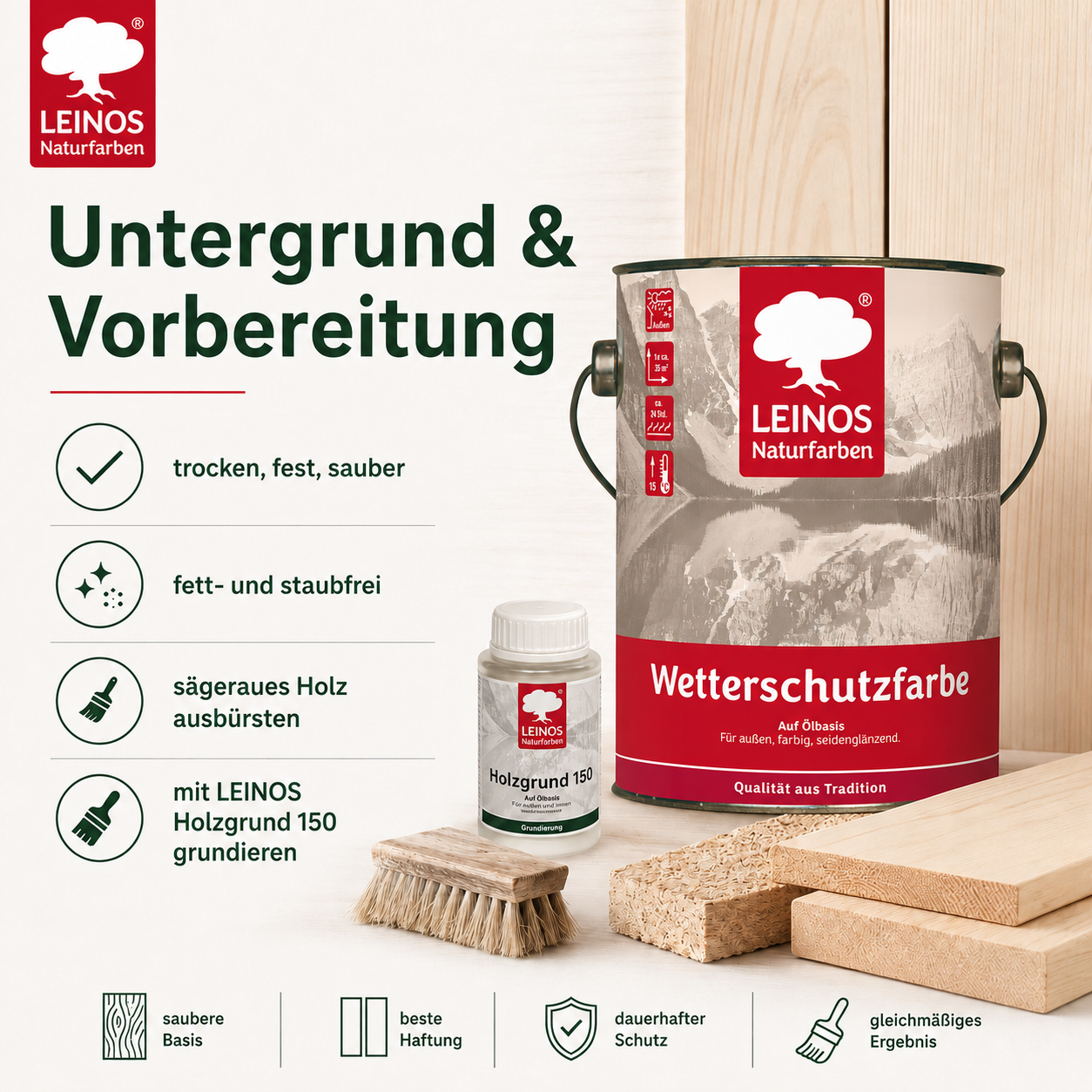 LEINOS Wetterschutzfarbe 2,5 l | Tannengrün Holzlasur für Holzfassaden Fenster Gartenhäuser| wetterbeständige Deckfarbe für effektive Versiegelung und langanhaltenden Schutz auf Ölbasis im Außenbereich
