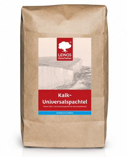 LEINOS Kalk-Universalspachtel 683, weiß – Mineralische Spachtelmasse für Wand & Decke innen, atmungsaktiv, schimmelhemmend, lösemittelfrei, glättbar & strukturierbar, auf Putz, Lehm, Gips – 10 kg