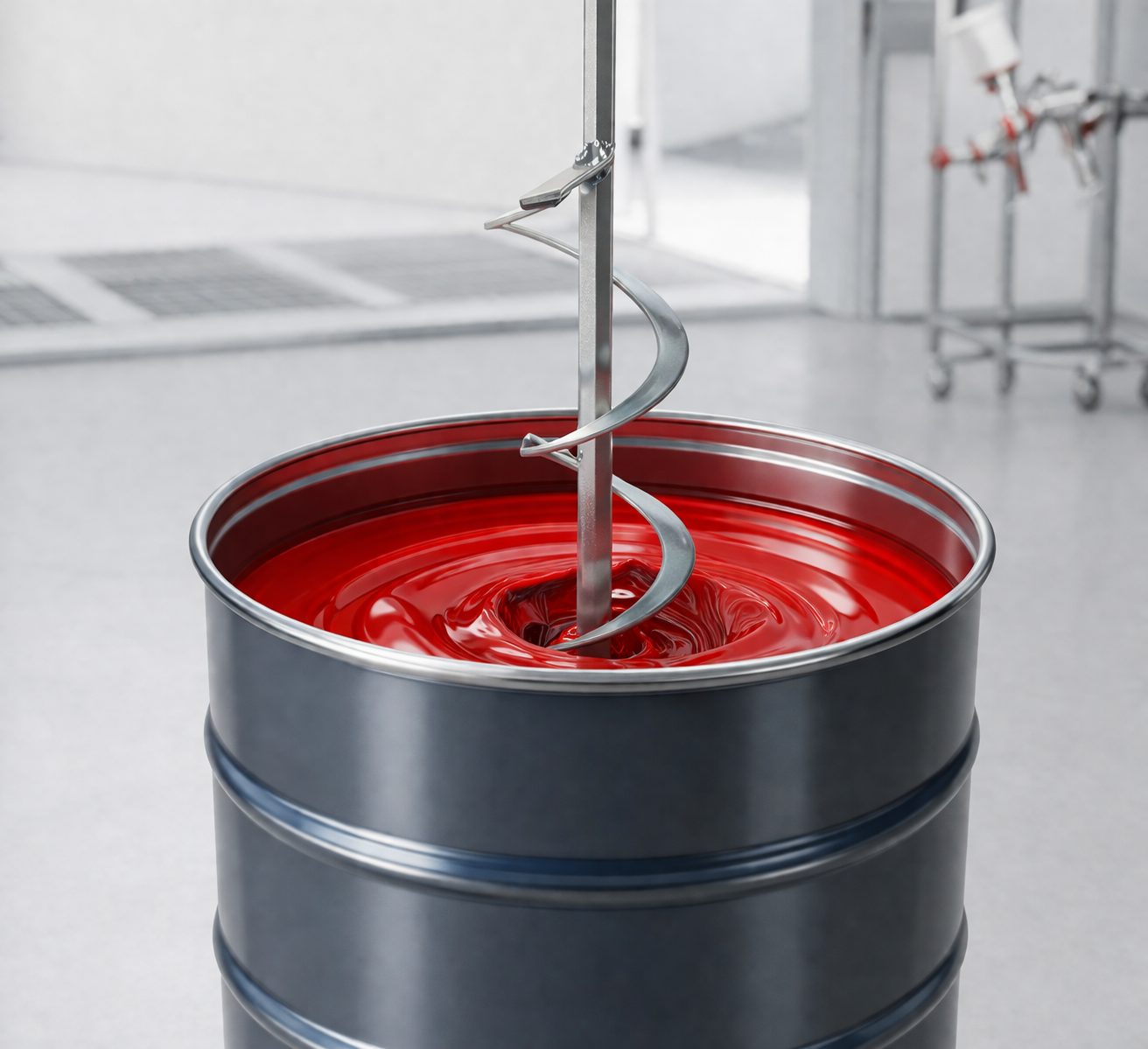 epi Fassrührer für Fässer und Tonnen, Rührer für Flüssigkeiten, Lacke, Farben und Emulsionen, für Spundloch ab 50 mm, verzinkt, Mischwirkung von unten nach oben, Länge 750 mm