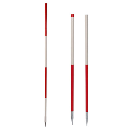 NESTLE Stahlfluchtstab, runde Rohrspitze, Länge 2 m, r/w, 12 Stück im Set