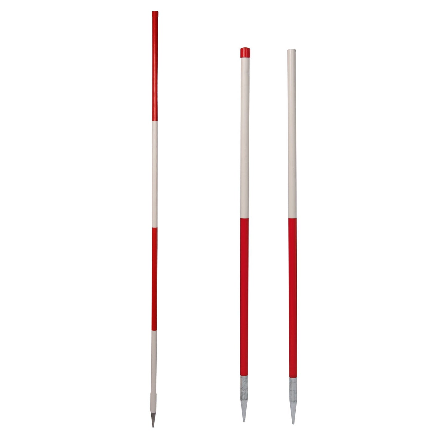 NESTLE Stahlfluchtstab, zerlegbar, runde Rohrspitze, Länge 2,16 m, r/w w/r  12 Stück im Set