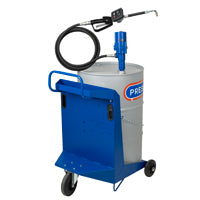 Pressol fahrbares Ölsystem für 200-220 Liter, Behälter inkl. Pneumatik Ölpumpe 3:1, Mobiles Ölsystem mit digitalem Handdurchlaufzähler