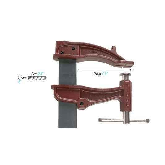 PIHER Maxipress XXL Hochleistungs-Schraubzwinge 200 cm mit bis zu 2,2 t Spannkraft