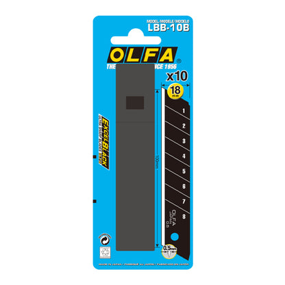 OLFA LBB 10B 18mm 10 ultrascharf Excel Black Klingen, Kunststoffbox