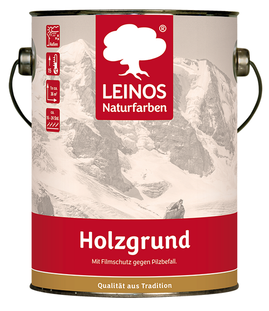 LEINOS 150 Holzgrund 2,5 l – offenporige Holzgrundierung für Lack- und Lasuranstriche außen, mit Filmschutz gegen Bläuebefall, tiefenwirksam, transparent-bräunlich, reicht bis ca. 60-80 m²