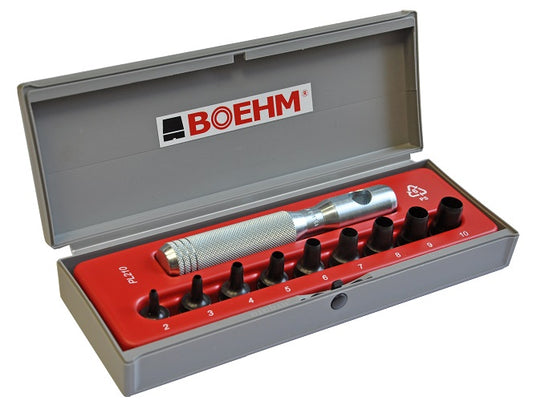 BOEHM JLB210US Locheisensatz Ø 1/8" bis 3/8" - 1 Spannfutter + 9 Locheisen