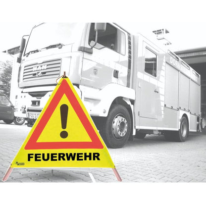 NESTLE Warnpyramide 70 cm, Achtung (VZ101), gelb, mit Feder