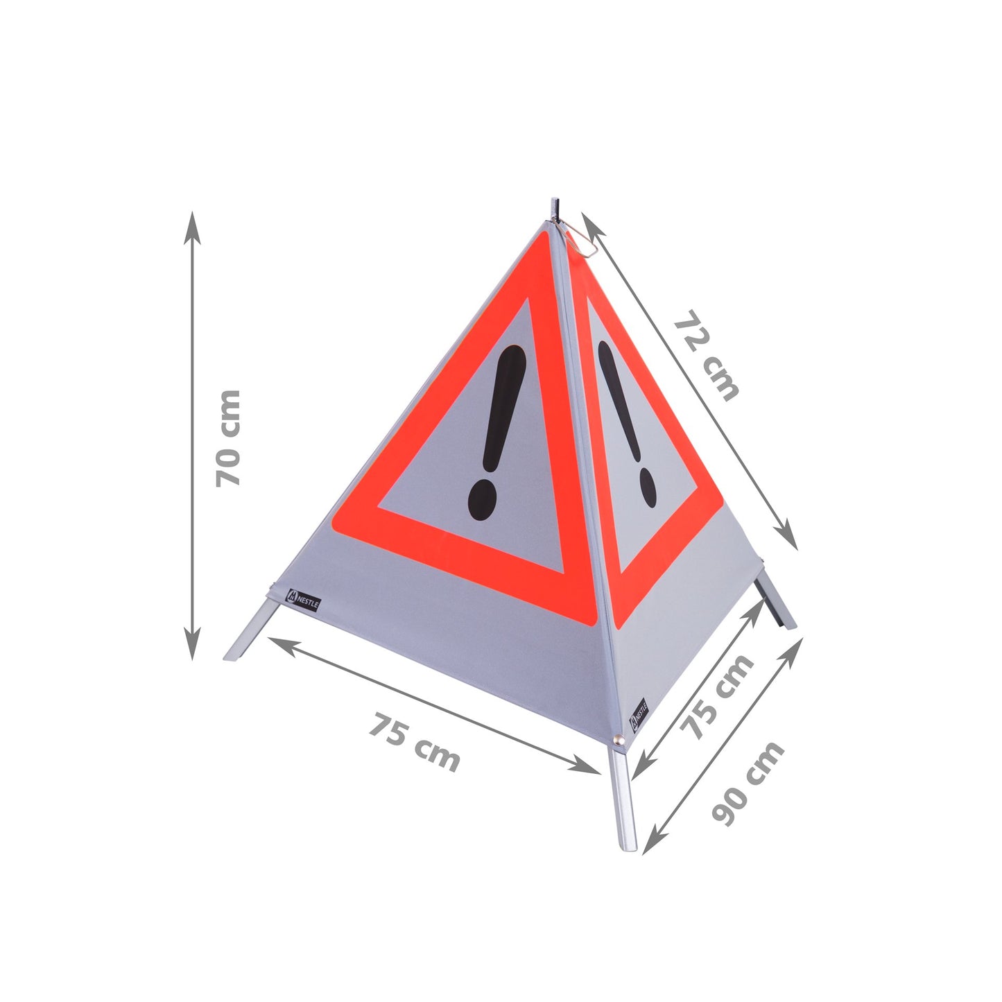 NESTLE Warnpyramide 70 cm, Achtung (VZ101), retroreflektierend, mit Feder