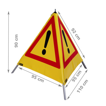 NESTLE Warnpyramide 90 cm, Achtung (VZ101), gelb, mit Feder