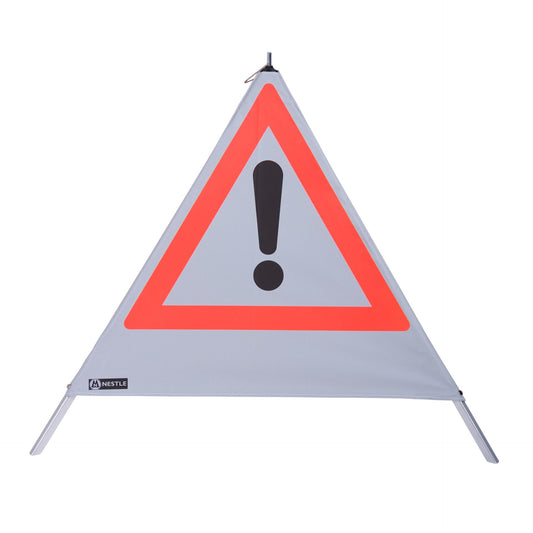 NESTLE Warnpyramide 90 cm, Schaufelmann (VZ123), retroreflektierend, mit Feder