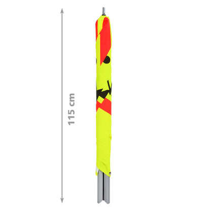 NESTLE Warnpyramide 90 cm, Achtung (VZ101), gelb retroreflektierend, mit Feder