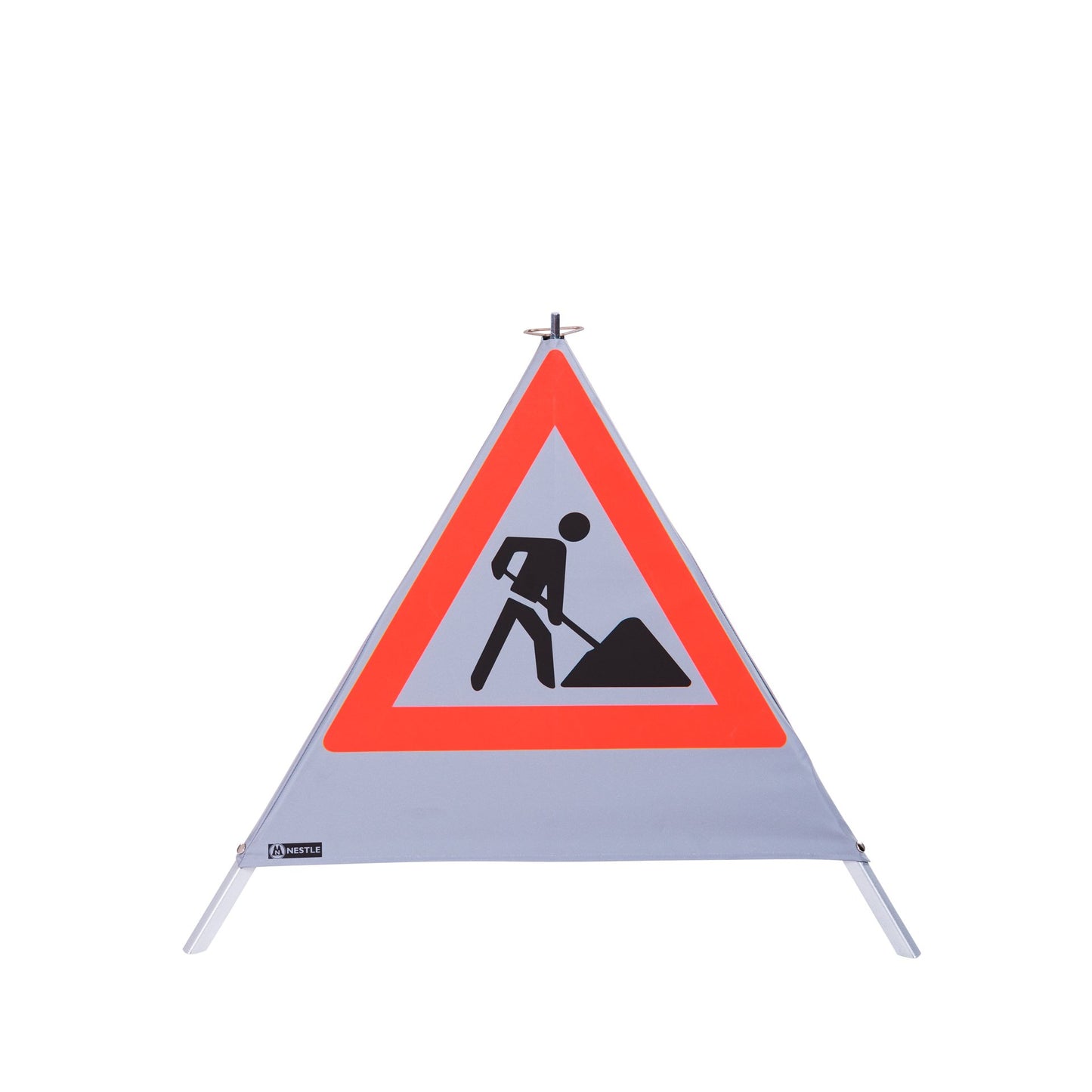 NESTLE Warnpyramide 70 cm, Schaufelmann (VZ123), retroreflektierend, mit Feder