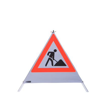 NESTLE Warnpyramide 70 cm, Schaufelmann (VZ123), retroreflektierend, mit Feder