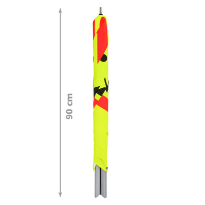 NESTLE Warnpyramide 70 cm, Schaufelmann (VZ123), gelb retroreflektierend, mit Feder