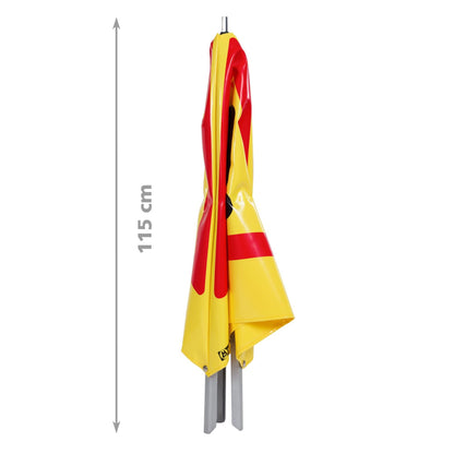 NESTLE Warnpyramide 90 cm, Schaufelmann (VZ123), gelb, mit Feder