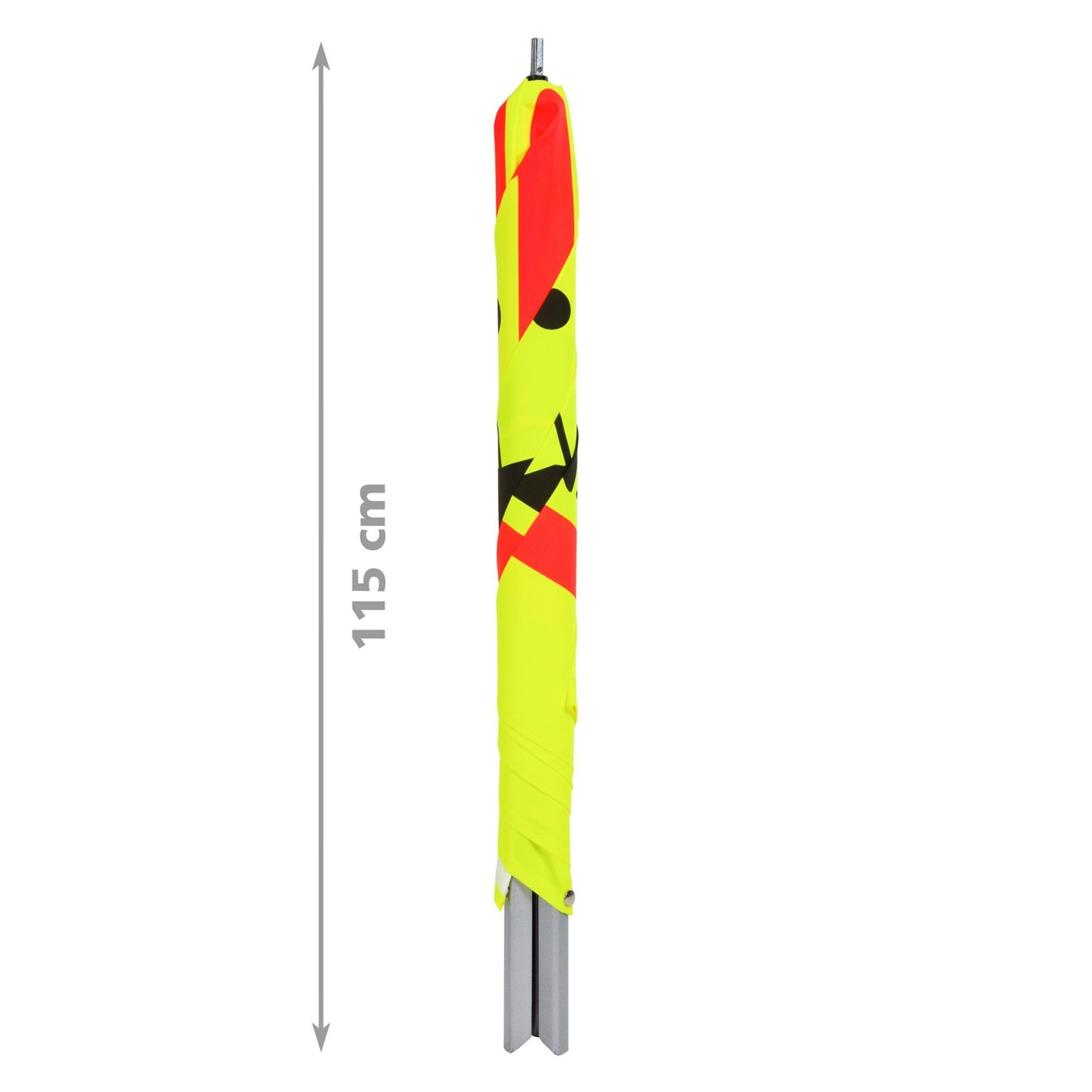 NESTLE Warnpyramide 90 cm, Schaufelmann (VZ123) gelb retroreflektierend, mit Feder