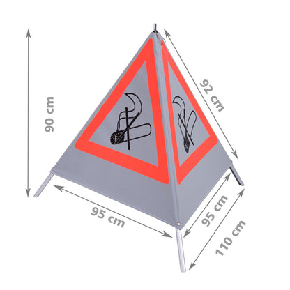 NESTLE Warnpyramide 90 cm, Rauchverbot (NZ01), retroreflektierend, mit Feder