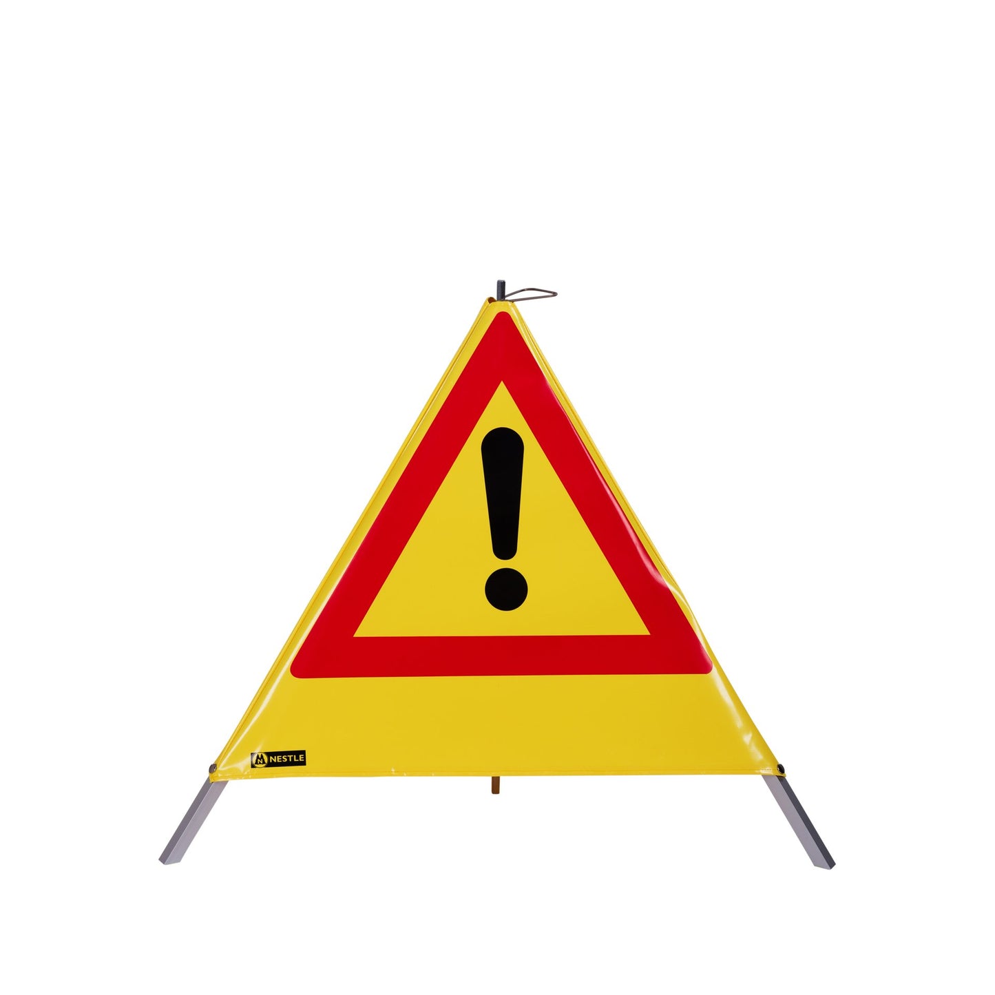 NESTLE Warnpyramide 70 cm, Achtung (VZ101), gelb, mit Mittelfuß