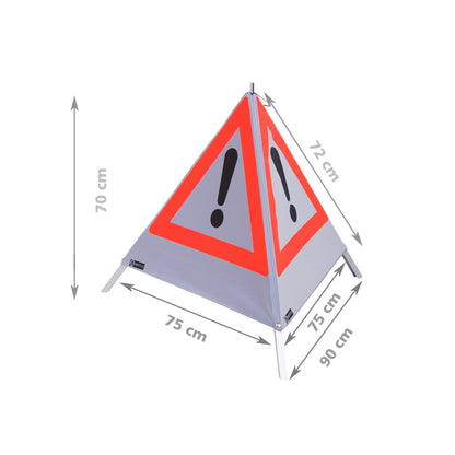 NESTLE Warnpyramide 70 cm, Achtung (VZ101), retroreflektierend, mit Mittelfuß